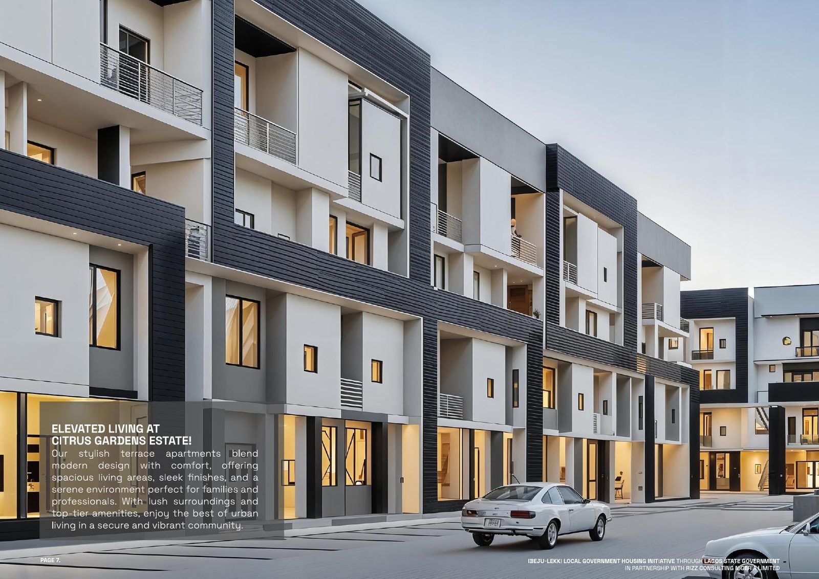 Cutaway three dimensional views of a Citrus Gardens terrace