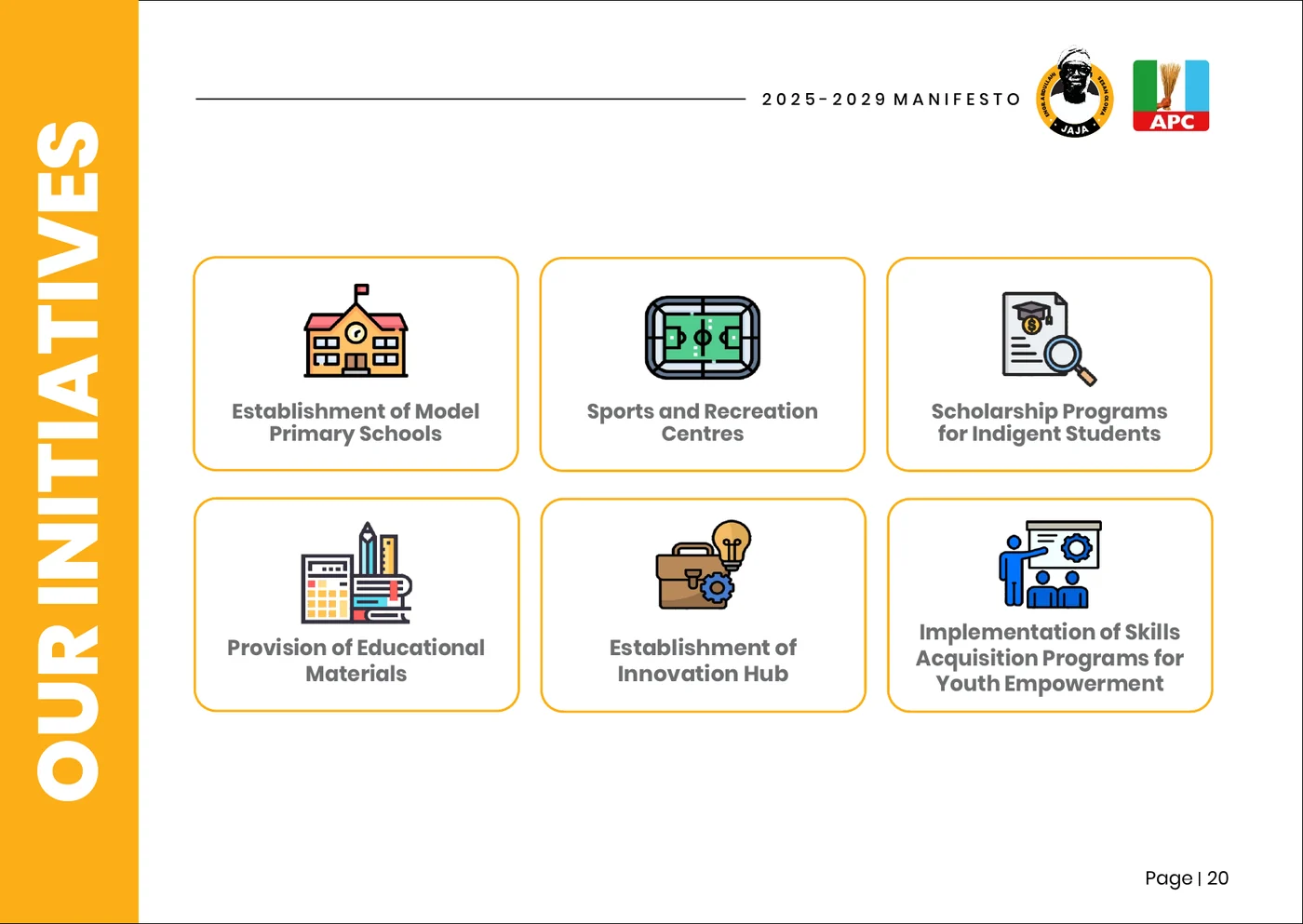 Education & Youth Development manifesto infographic