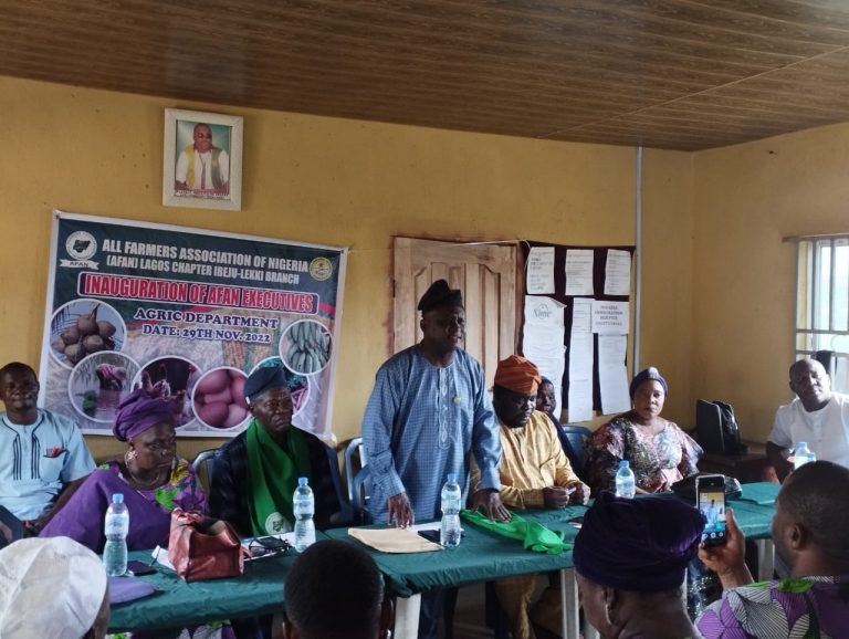 ALL FARMERS ASSOCIATION OF NIGERIA (AFAN) IBEJU-LEKKI CHAPTER INAUGURATES NEW EXCO