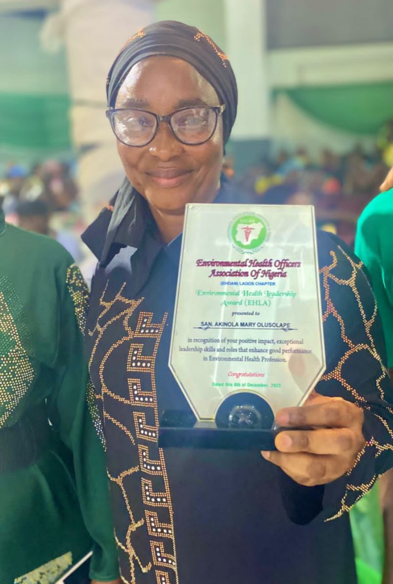 EHOAN HONOURS IBEJU-LEKKI HEAD OF ENVIRONMENTAL SERVICES, (SAN) AKINOLA MARY OLUSOLAPE.